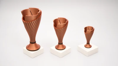 Fotografía real de Helix, acabado bronce · Vista a