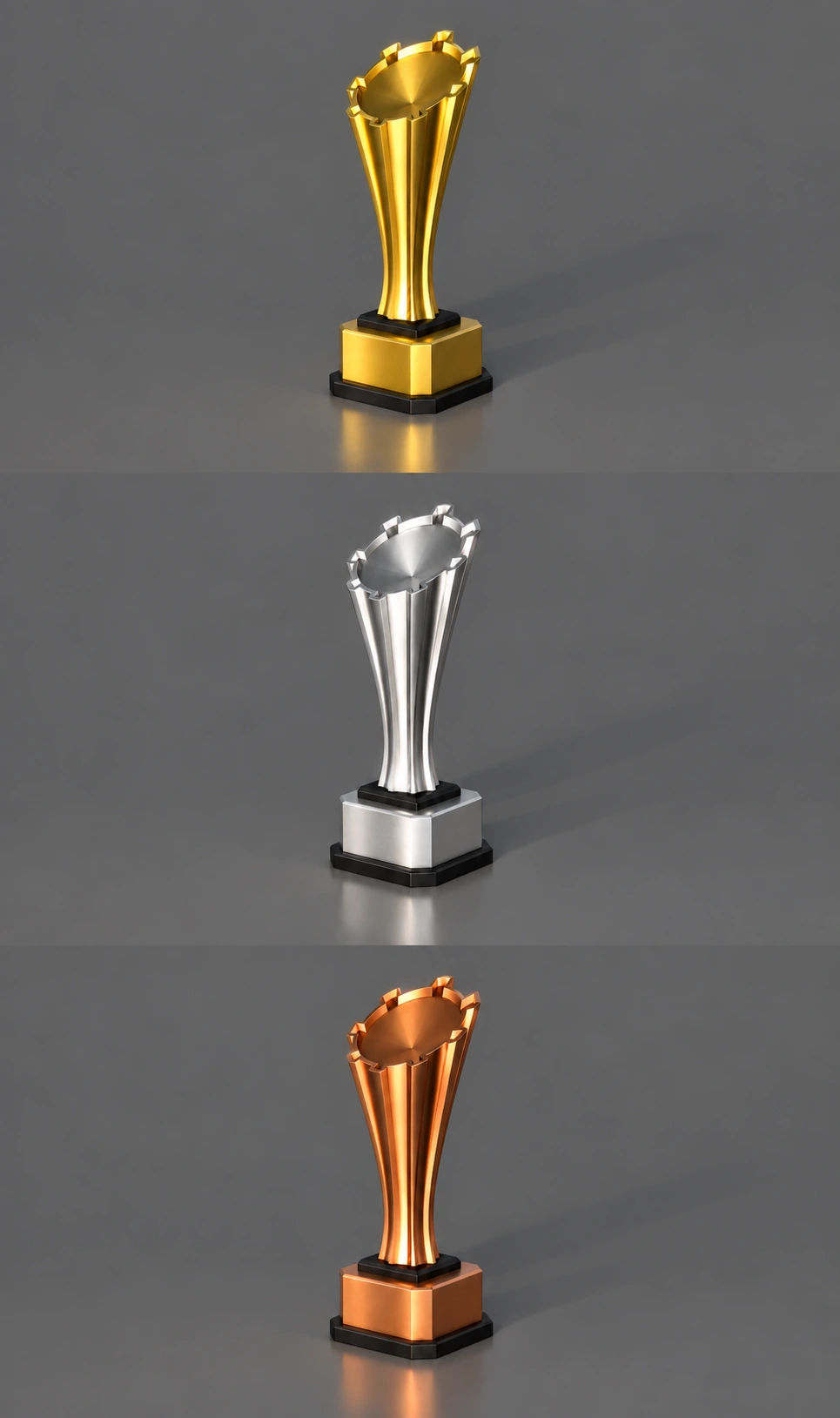 Montaje orientativo del trofeo Oryum en acabado oro