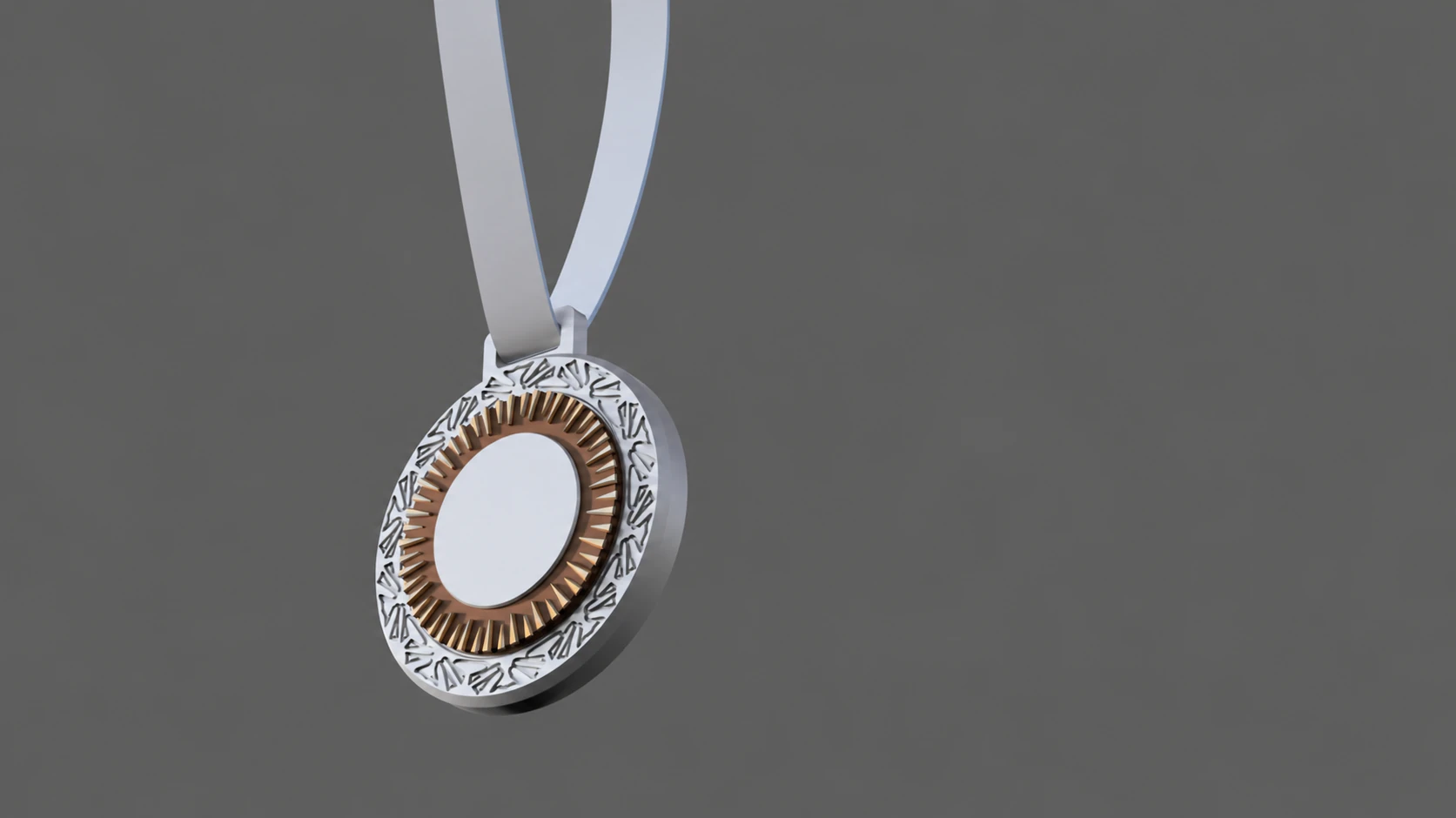 Medalla Lux 70 en acabado plata
